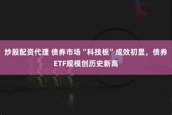 炒股配资代理 债券市场“科技板”成效初显，债券ETF规模创历史新高