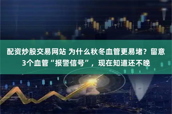 配资炒股交易网站 为什么秋冬血管更易堵？留意3个血管“报警信号”，现在知道还不晚